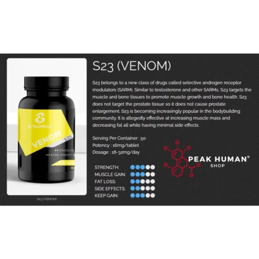 B-TechMax  Venom S-23  16mg / 50tabs - Image 3