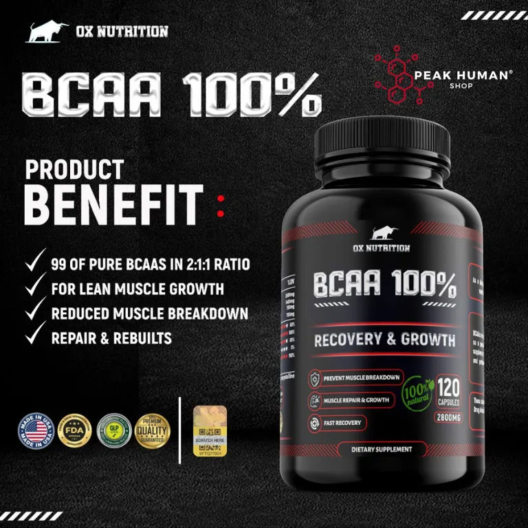 Ox Nutrition BCAA 2800mg MEGA 120caps - Image 2