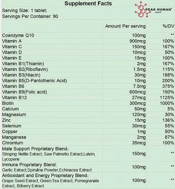 SA Anabolic Multivitamin + CoQ10 100mg 90Tabs. - Image 3